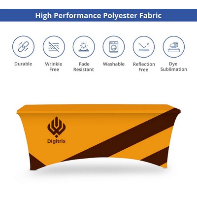 Stretch Table Cover - 4Sided with Zipper Back - Sleek Fit (6' x 2.5')
