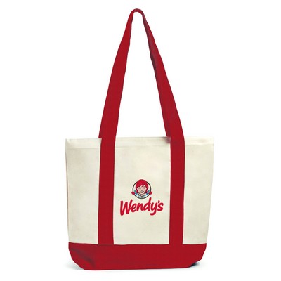10 Oz. Two Tone Cotton Canvas Tote with Continue Handle drop and Full Color Logo Print