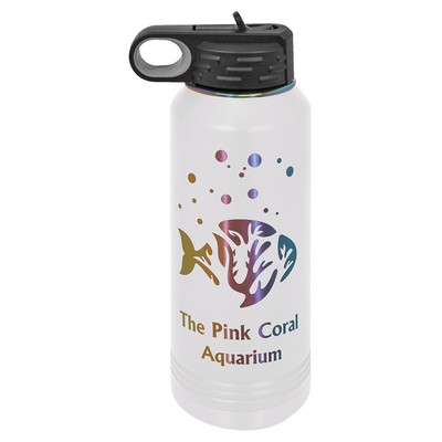 32 oz. White/Prism Water Bottle, Engraved