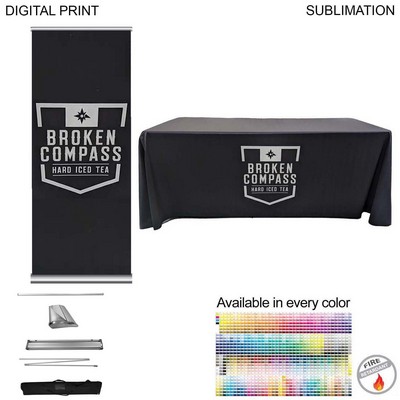 Deluxe Trade show Package, Deluxe Retractable Banner + Premium Sublimated tablecloth for 6' table
